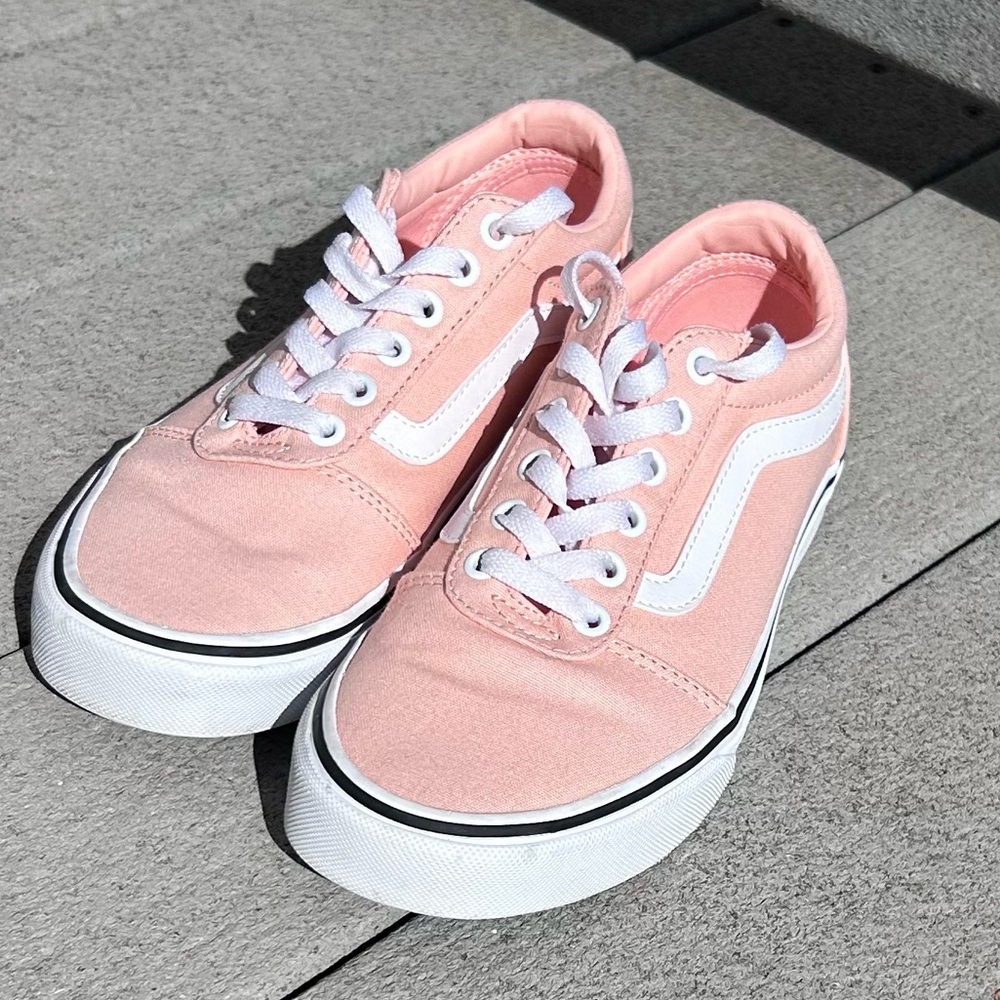 Vans Women's 7.5 Peach Salmon Canvas Skater Casual Sneakers Shoes - Picture 9 of 9
